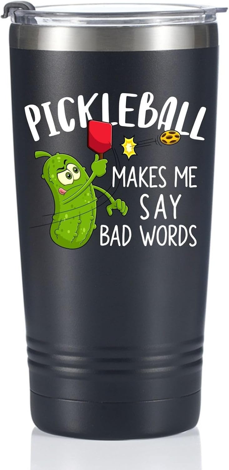 Onebttl Funny Pickleball Gifts, Insulated 20oz Stainless Steel Travel Tumbler with Lid