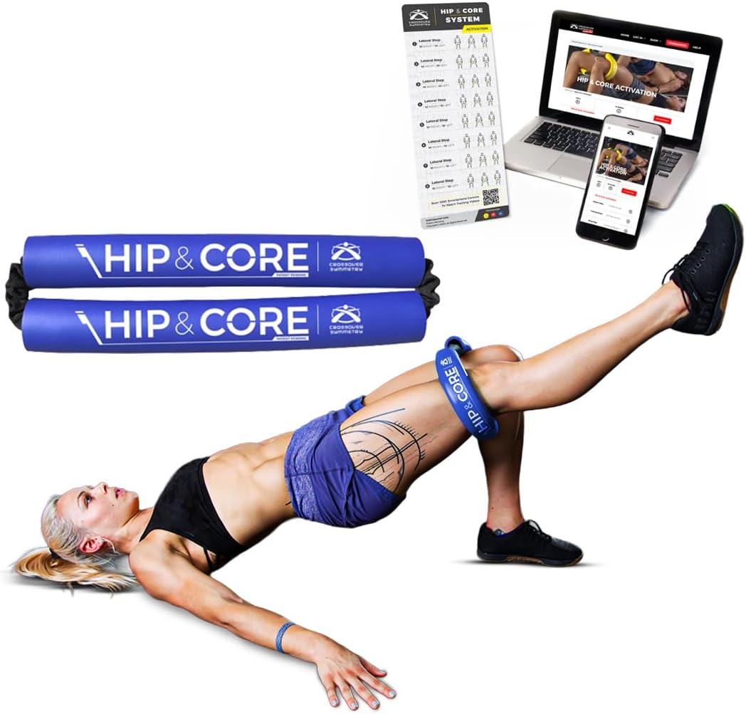 Hip & Core System - Loop Resistance Home Workout Bands to Stretch and Strengthen Legs, Butt, HIPS, Thighs and Glutes, Includes Online Exercise & Training Guide