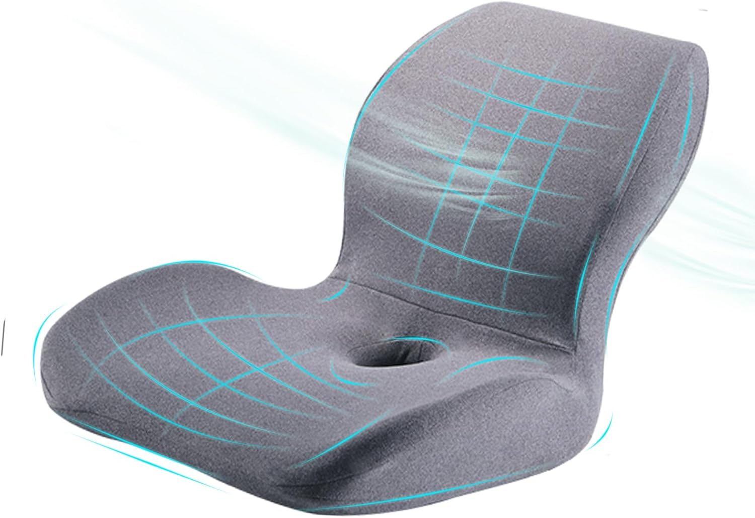 Czarzuiu腰痛クッション ランバーサポート低反発【 AIデータ解析 &times; 人間工学設計】 骨盤サポート 姿勢矯正 一体型 座布団