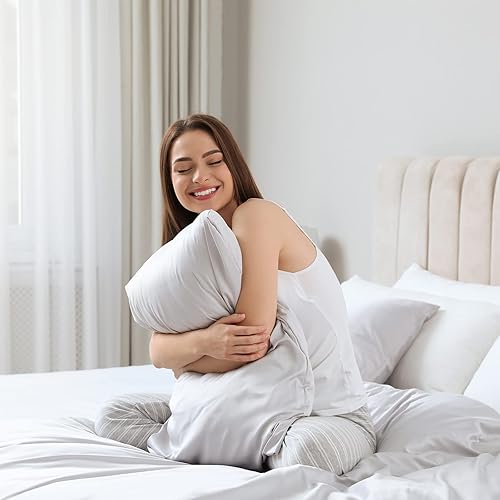 Miniatura 6 de CozyLux Sábanas de bambú tamaño individual, viscosa de bambú orgánico, certificado Oeko-TEX, lujosamente suaves y refrescantes, juego de sábanas