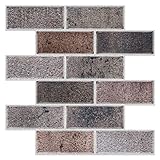 Madexcite Brick Peel and Stick Backsplash Tiles, 10-Sheets Stick on Backplash for Bathroom and Kitch