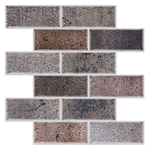 Madexcite Brick Peel And Stick Backsplash Tiles, 10-Sheets Stick On Backplash For Bathroom And Kitchen, Pet Self Adhesive Subway Wall Tiles #TOP25