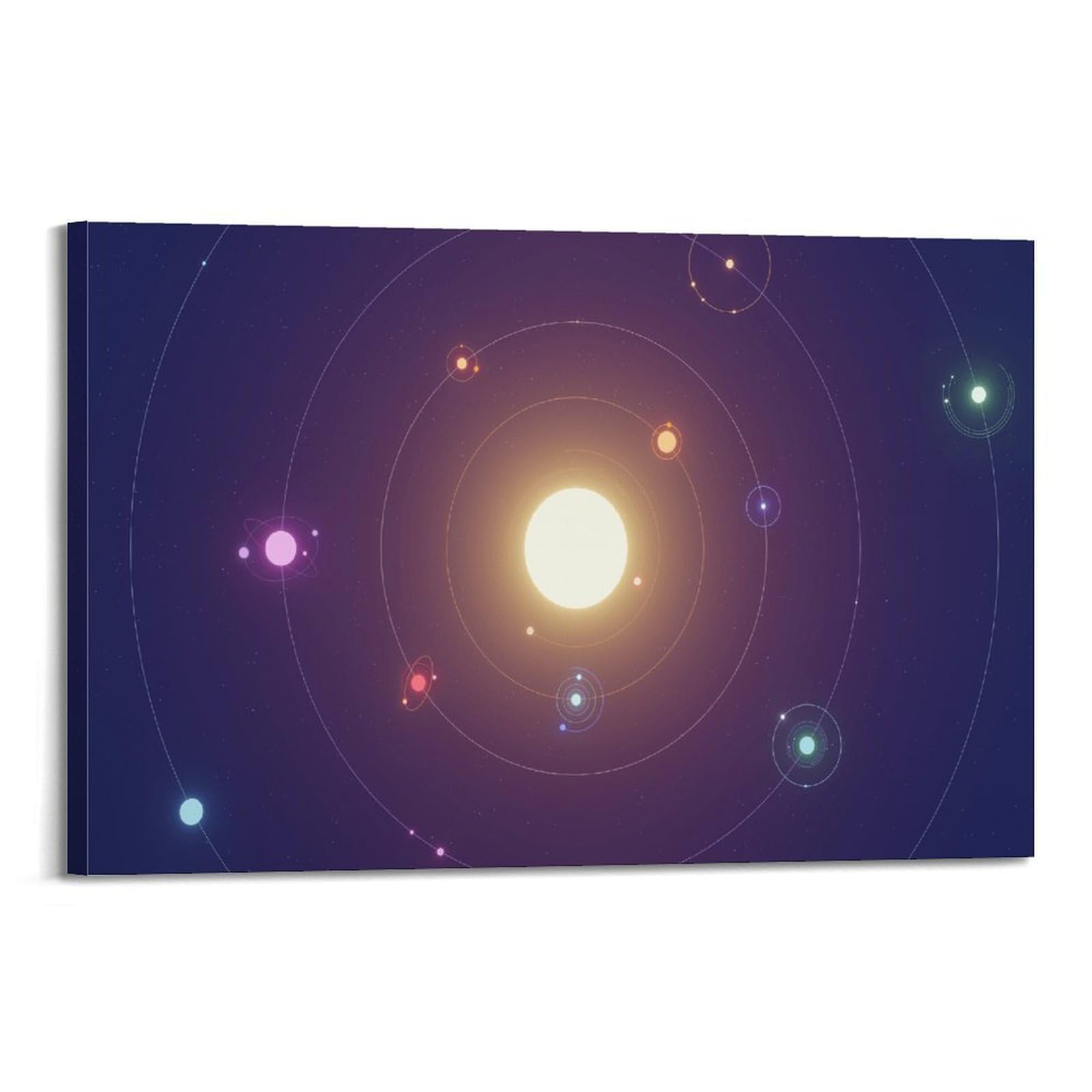 OKAHYS Solar System Planets Illustration Space Poster Decorative Painting Canvas Wall Artworks Picture 20x30inch(50x75cm)