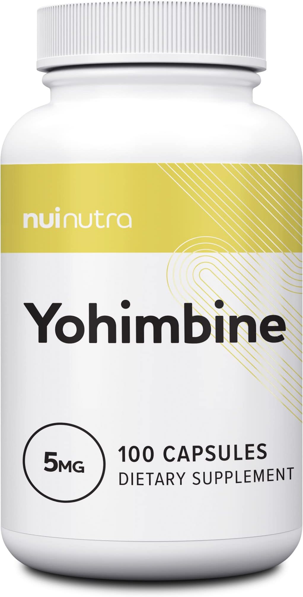 Nui Nutra Yohimbine HCl Extra Strength Supplement | 5mg | 100 Capsules | Yohimbe Bark Extract Supplement | Body Composition Support | Promotes Energy & Endurance