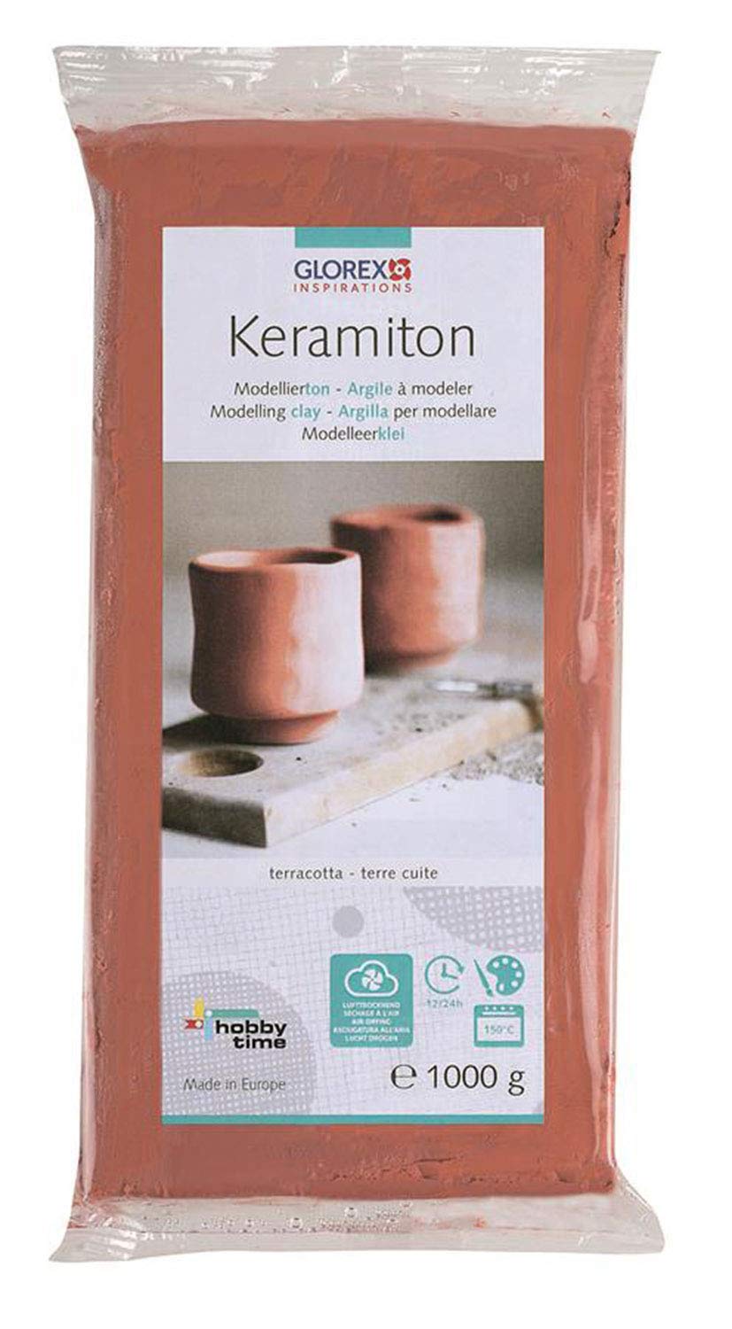 Glorex 61780707 Keramiton, 1000 g Clay, Terracotta, 18 x 9 x 3.5 cm