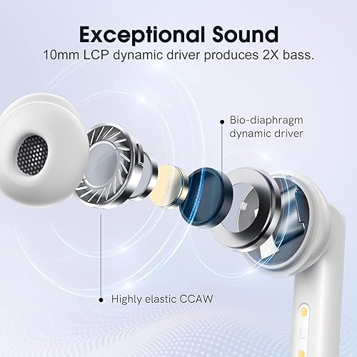 Miniatura 3 de QCY Auriculares inalámbricos T13 ANC con cancelación activa de ruido, auriculares Bluetooth 5.3 con funda de carga de reproducción de 30 horas,