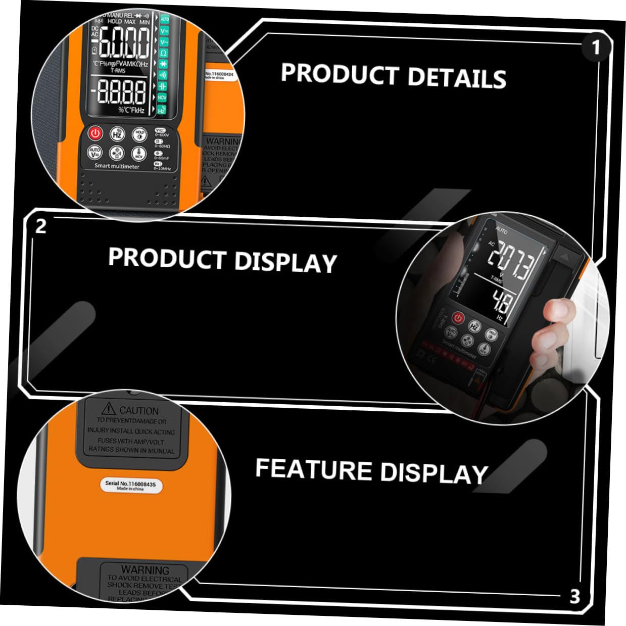 BESTOYARD Q60 Digital Multimeter with True -ranging, Non-Contact Voltage Tester, Diode Continuity Check, Backlit LCD, Data Hold, Flashlight – Electrical Repair Tool for Home and Automotive