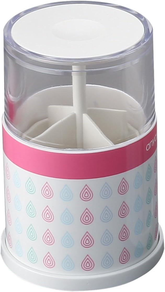 Auto Cotton Swab Holder, Press to use, (Bottle Only, Cotton Swab NOT Included) (Pink Water Drop)
