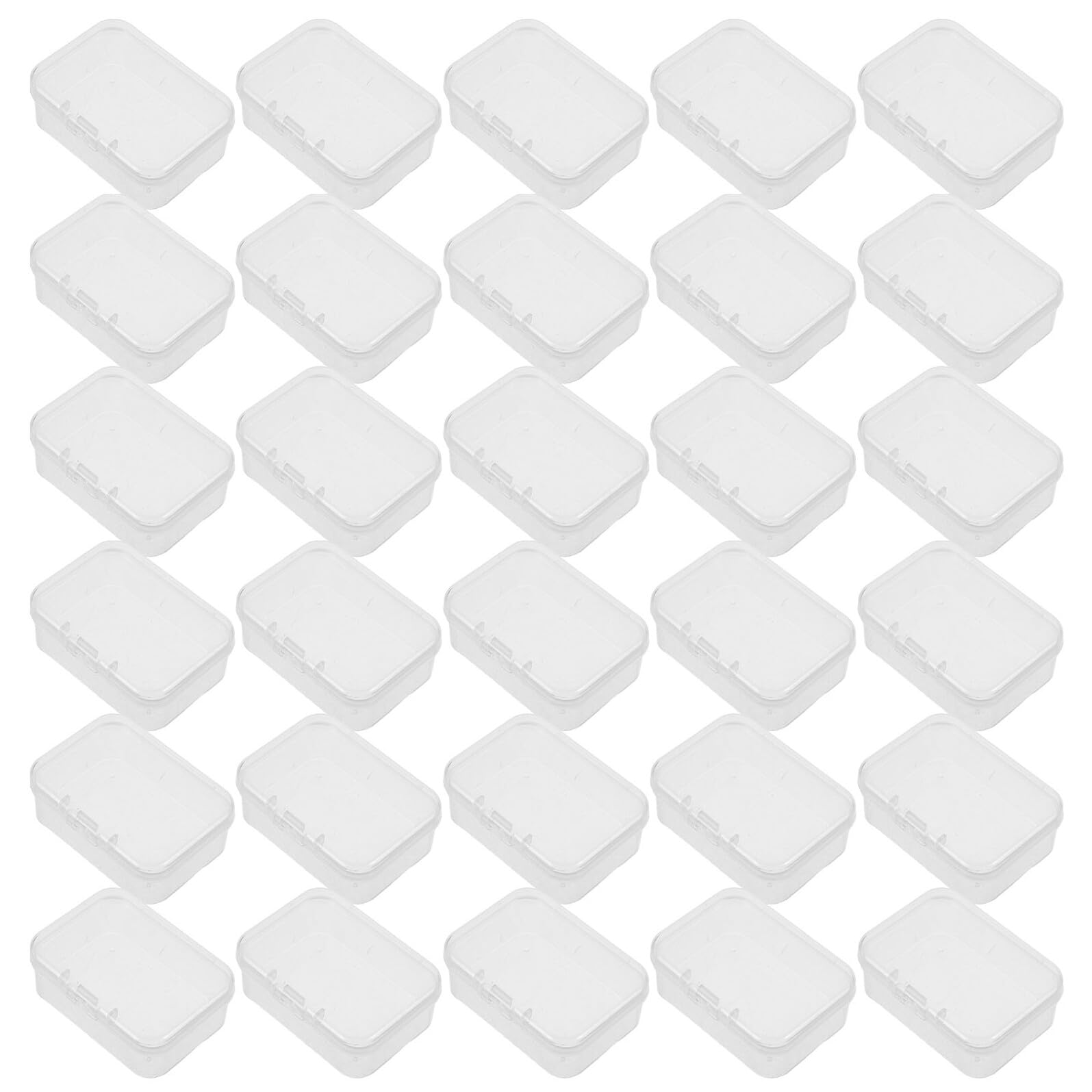 Boîte de rangement plastique transparente x100 avec couvercle pour perles