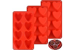 3 Piece Heart Silicone Molds 8 Cavities