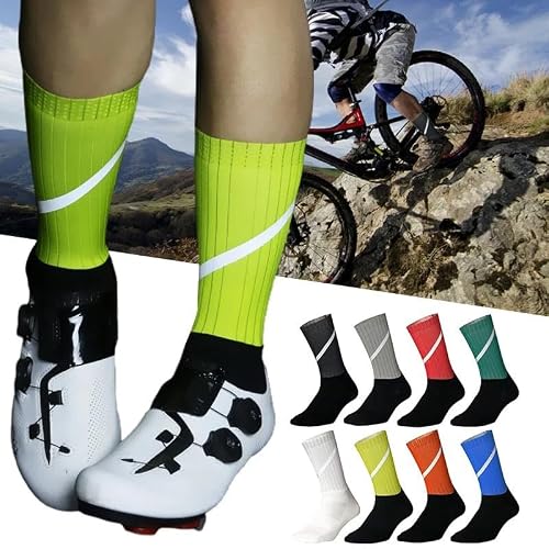 Chaussettes De Sport Homme 1 Paire De Chaussettes De Cyclisme, Chaussettes De Course Fonctionnelles Réfléchissantes, Respirantes, Absorbant La Sueur, Respirantes, Mi-Mollet, Sport,Rouge,1 Piece – vue 5