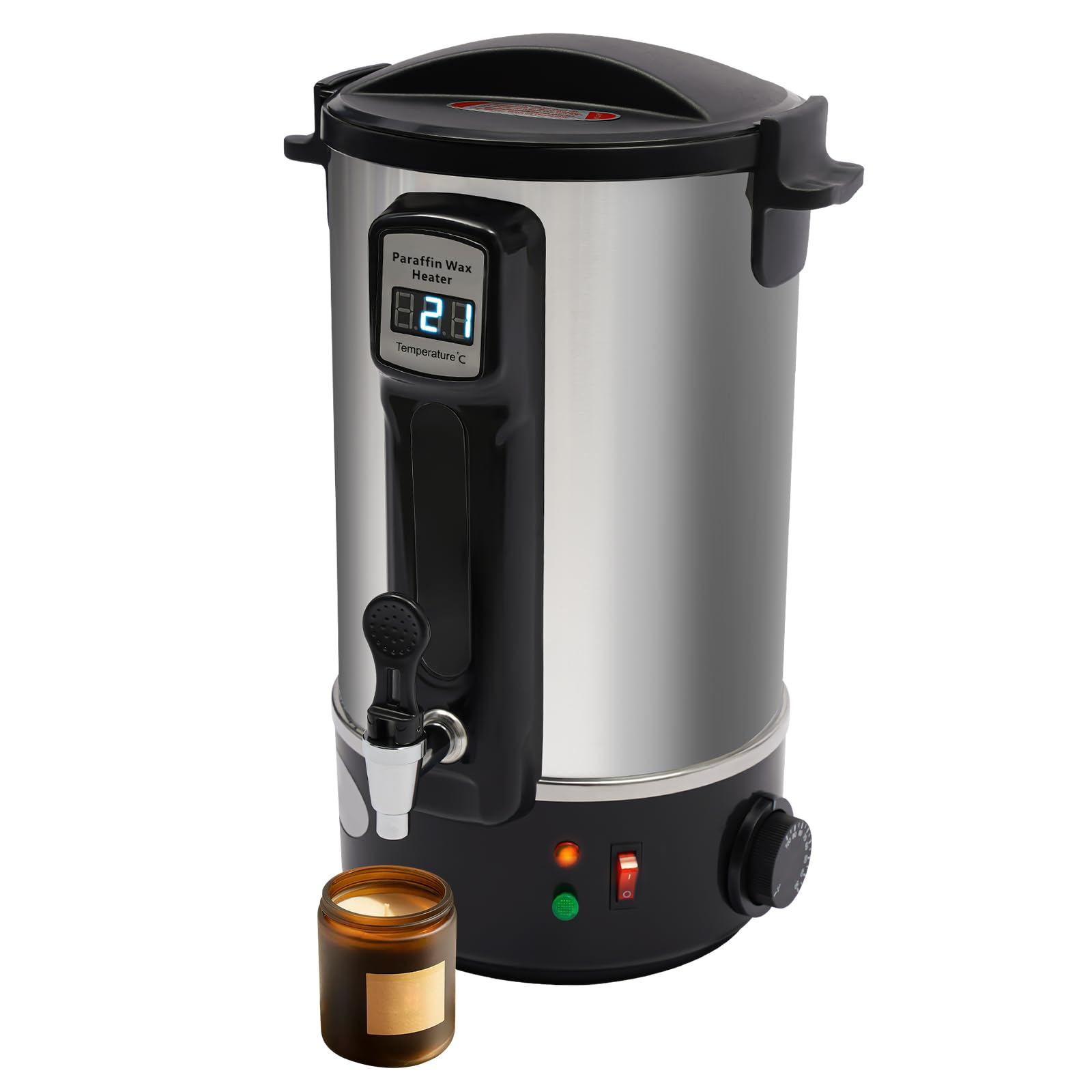 KAUITOPU Derretidor de cera 8L/12L para la fabricación de velas, olla de fusión de cera de 1100 W con indicador digital LED, cuchara agitadora, velas de bricolaje, olla de fusión eléctrica, fundidor