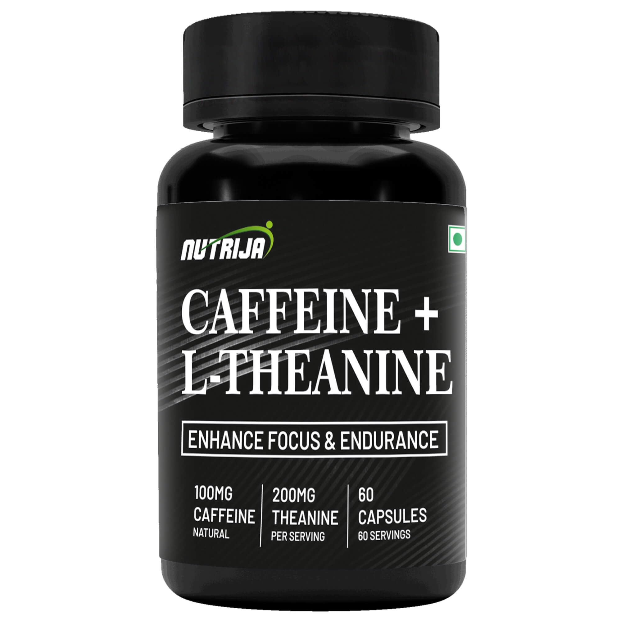 NutriJa Natural Caffeine 100MG Plus L-Theanine 200MG | Promotes Energy, Alertness,Concentration & increased attention | Cognitive performance stack- no crash or jitters. (60 Capsules)-image-25