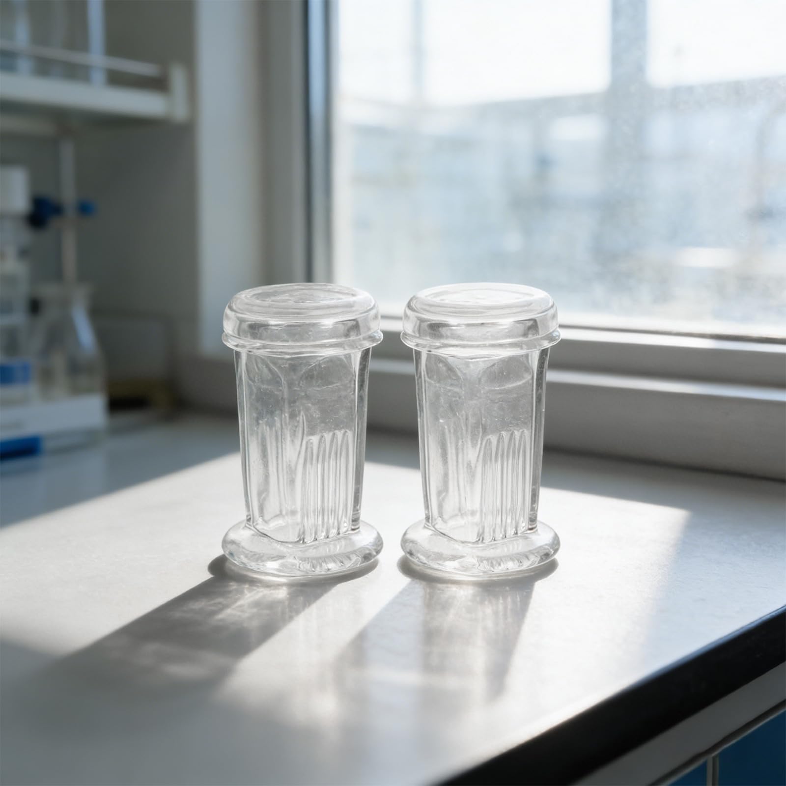 Holibanna 4 słoiki do barwienia, pojemność 5 szkiełek, mały, przezroczysty zbiornik do barwienia, 60 ml, szklany pojemnik z pokrywką do mikroskopu laboratoryjnego, materiały do ​​eksperymentów