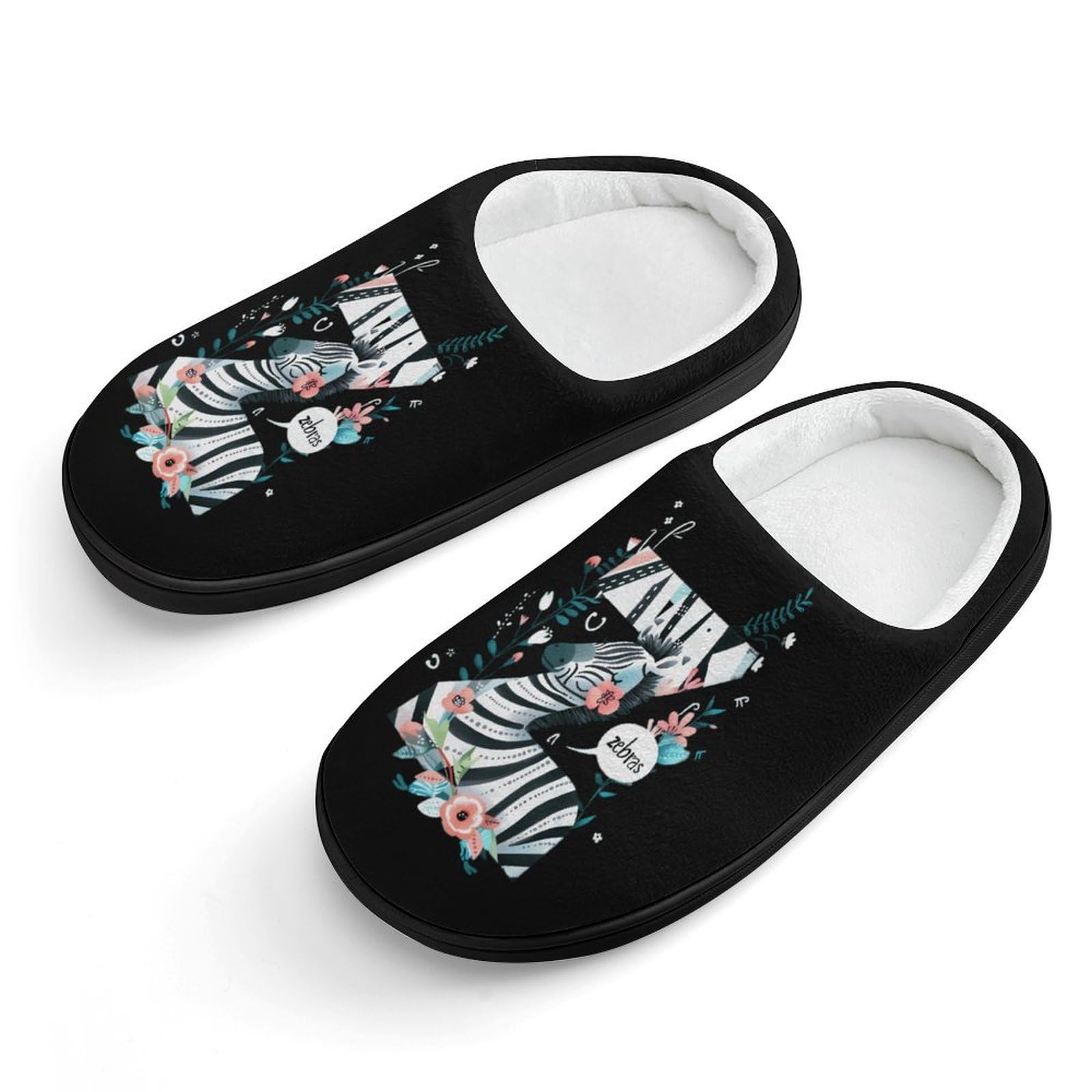Z for Zebra Cute Cotton Slippers Anti-slip House Shoes Funny Slipper Indoor Outdoor