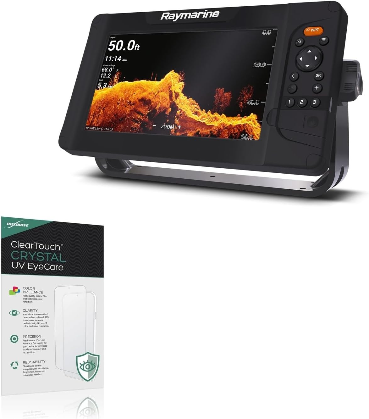 BoxWave Screen Protector Compatible with Raymarine Element 9 HV - ClearTouch Crystal Anti-UV EyeCare (2-Pack), Filters Out Harmful Blue Light Reduce Fatigue