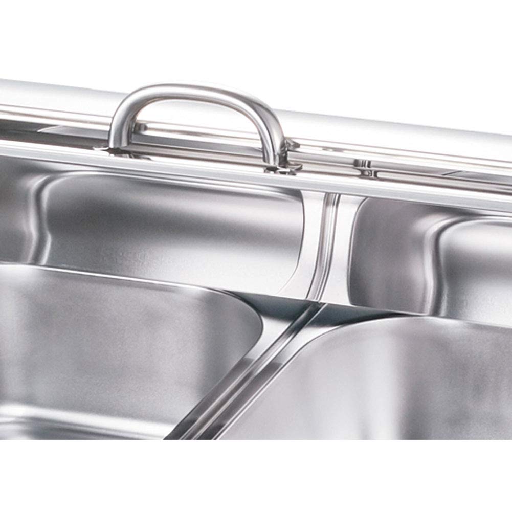 Calentadores de Comida, Chafing Dish Calentador Para Buffet Set Bandejas de Calentamiento Acero Inoxidable Contenedor para comida Calientaplatos Recipiente Térmica Buffet Hornillo