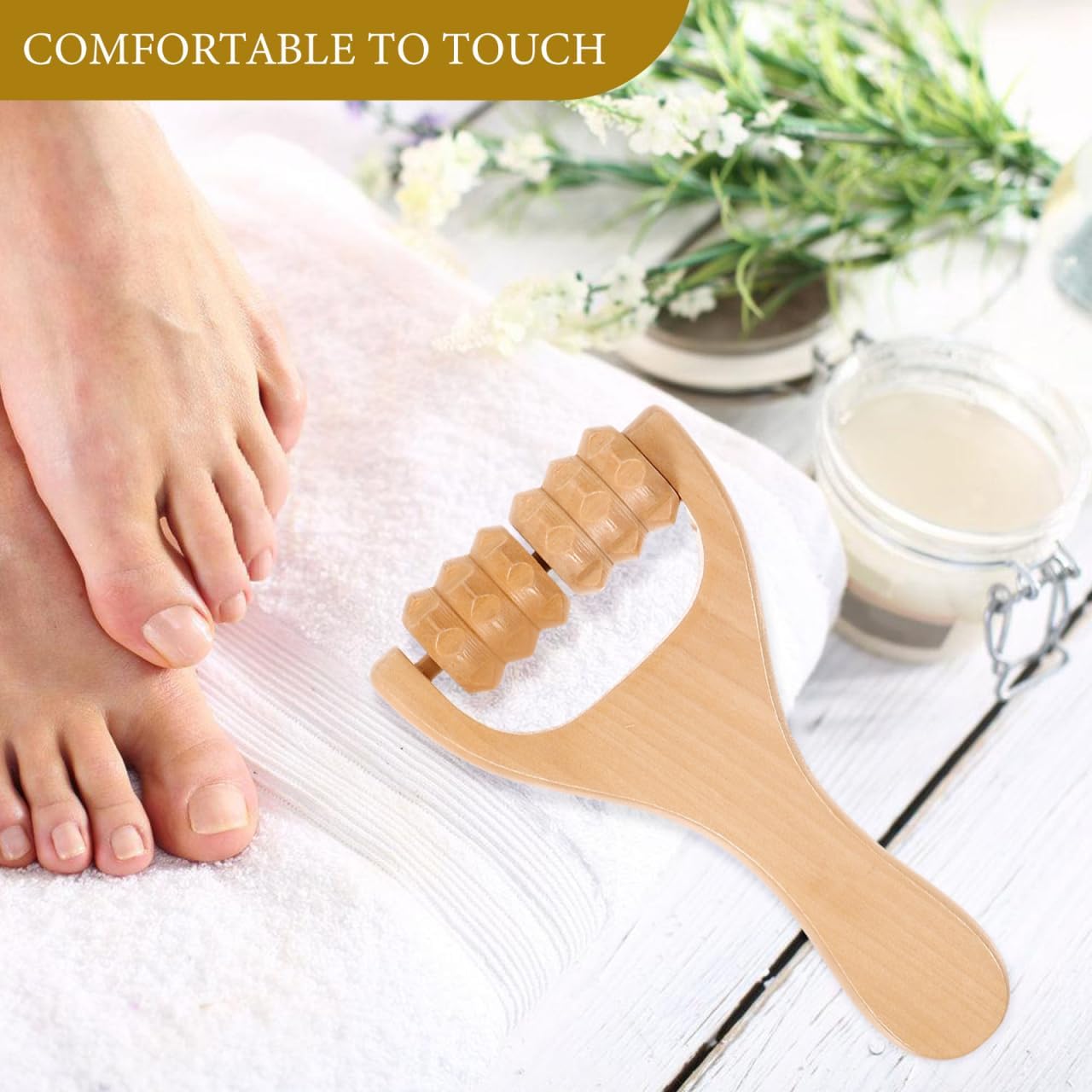 Ciieeo Wooden Massage Roller Tool 3-Piece Set Deep Tissue Massager for Legs Feet Arms Neck and Back - Portable Handheld DIY Wellness Tool for Women - Image 3