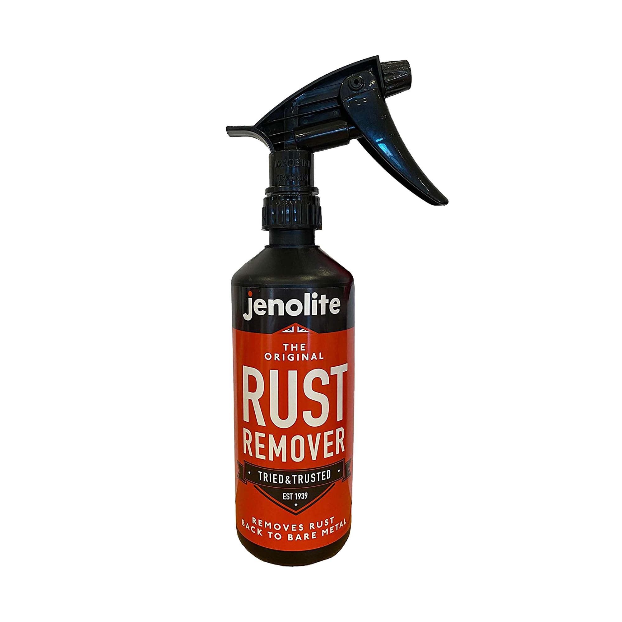 Jenolite Rust Remover for Metal | 500ml | Easy Application Trigger Spray | Fast Acting Rust Remover | Removes Rust Back To Bare Metal | Rust Treatment For Car bodywork, Bikes, Tools, Machinery, BBQs