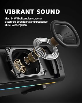 PC Computer Speakers, Immersive RGB Gaming Speakers, Surround Sound Portable Computer, Plug and Play, Aux-in & Headphone Port for PC, Laptop, Mac, PS5, Xbox(Black)