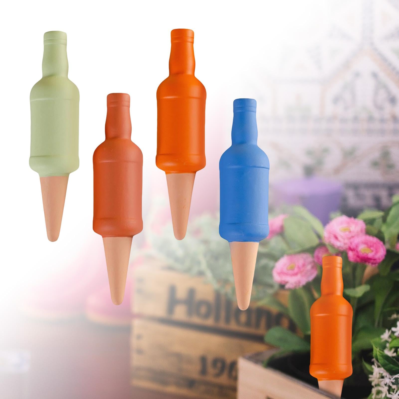 predolo 4 Piezas Automático para Plantas Estaca de Autorriego de Arcilla Diseño Innovador Adecuado para Plantas Maceta