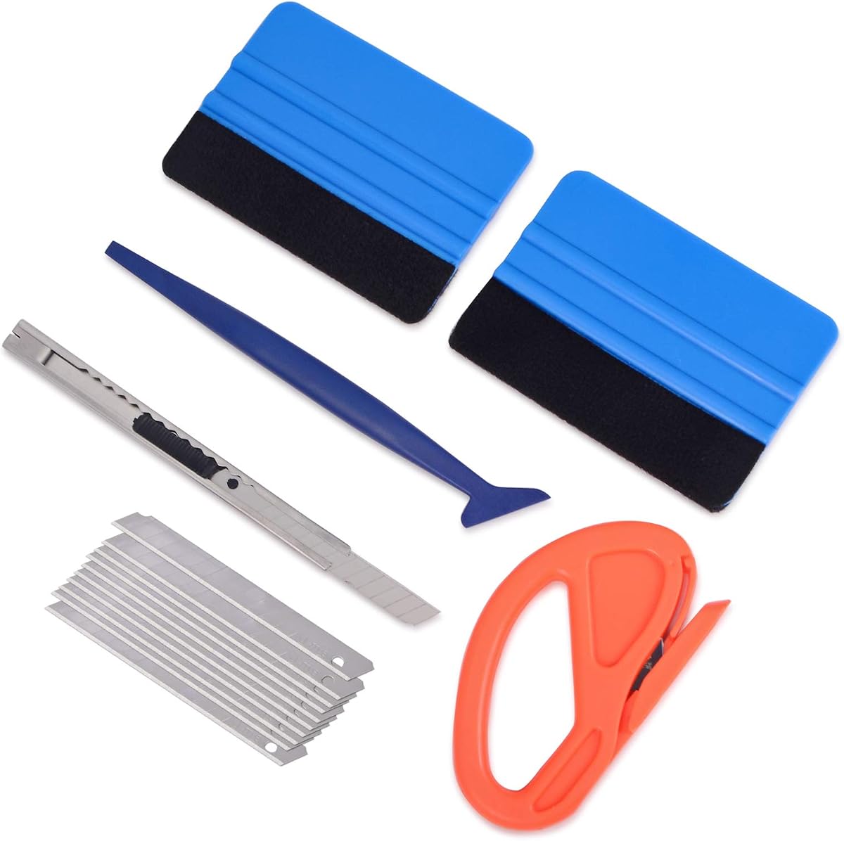 Kit de herramientas de envoltura de vinilo Gomake Kit de herramientas de instalación de tinte de ventana de coche | Herramienta escobilla de goma para envoltura de vinilo, cuchillo multiusos de 9 mm, cortador de película y herramienta para plegar vinilo, kit de tinte de ventana para envolver automóviles