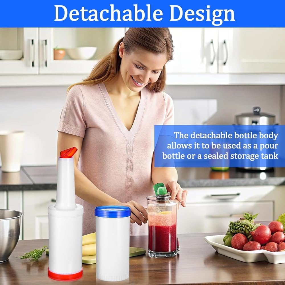 Ensemble de 6 Bouteilles de Jus Professionnelles pour Bar - Becs Verseurs de Jus de 0,9 Pinte pour Barman, Contenants de Stockage et de Versement