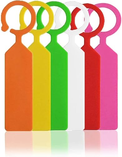 Etiquetas para plantas, marcadores de plantas de jardín, 100 etiquetas de plástico tipo anillo para plantas, letreros de jardín impermeables para