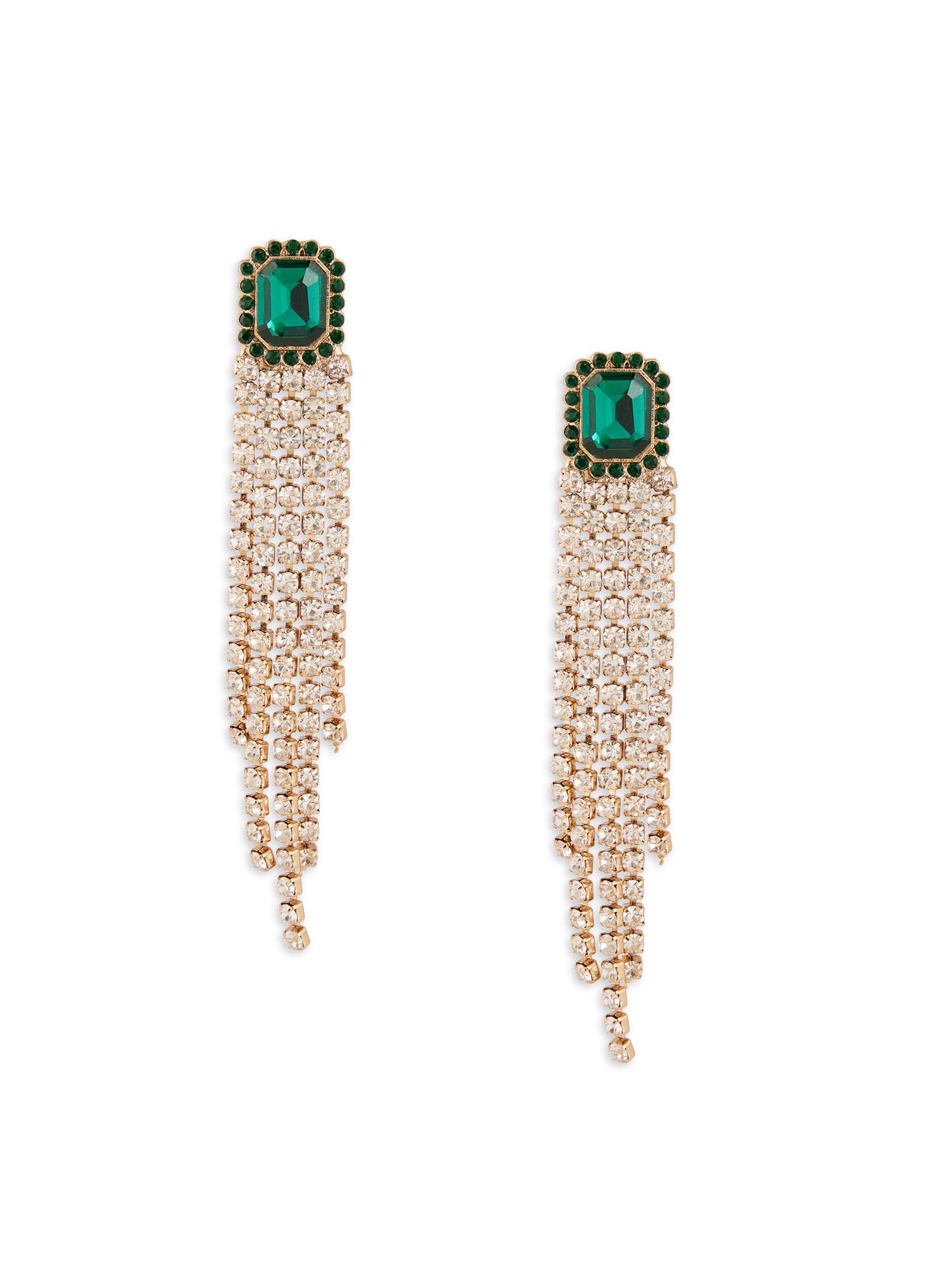 Zaveri Pearls Green Dazzling Stones & Austrian Diamonds Tassel Drop Earring For Women-ZPFK18045 (B0D4LSZJ1H) Amazon Price History, Amazon Price Tracker