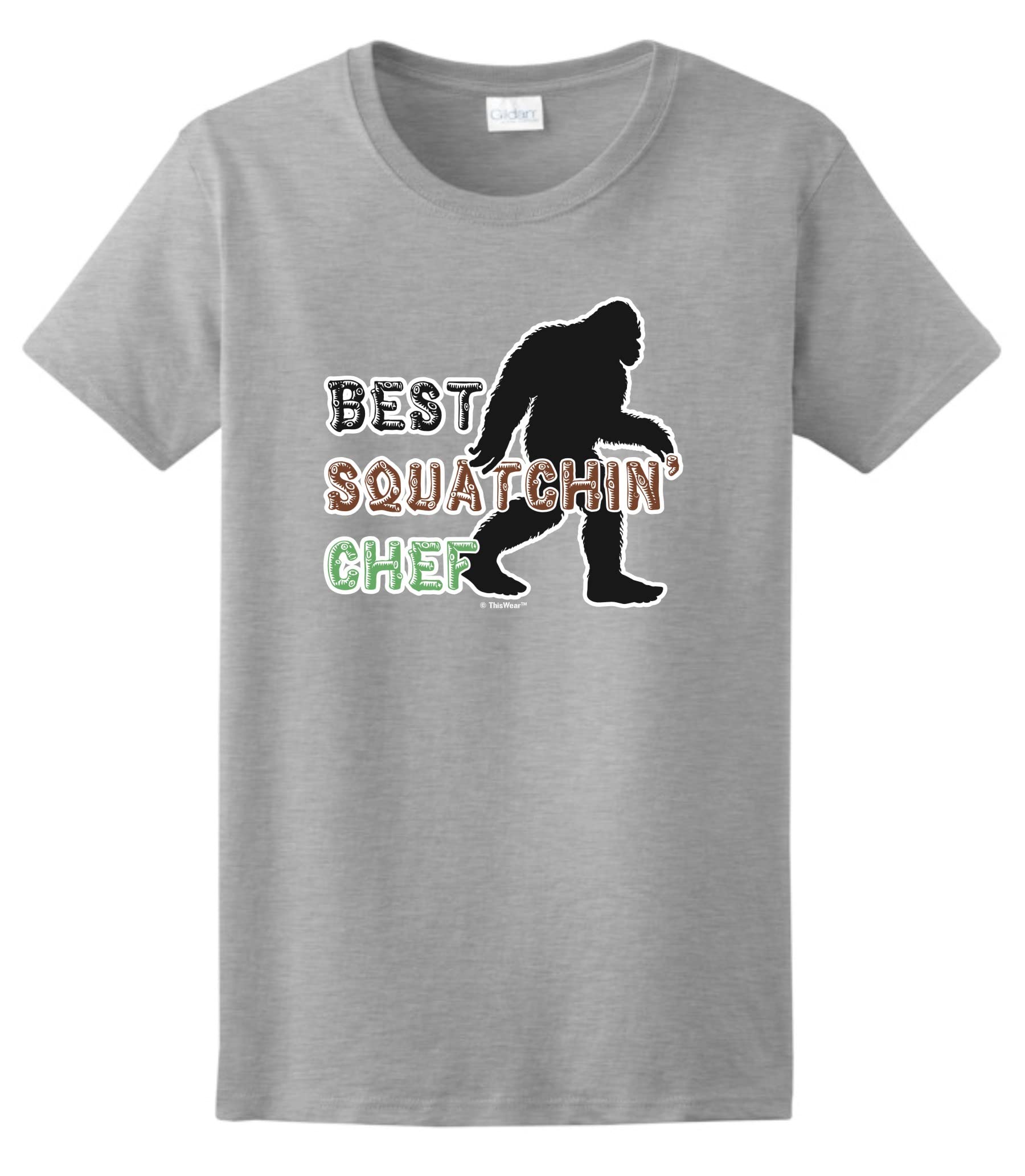 Chef Gifts for Women Best Squatchin Chef Ladies Short Sleeve T-Shirt Small Sport Grey