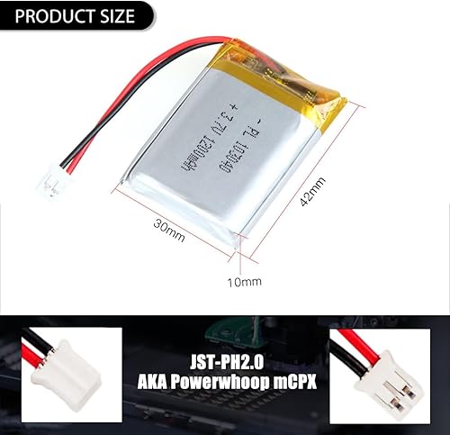 Miniatura 36 de 3.7V 250mAh 502030 Lipo batería recargable batería de iones de polímero de litio con conector PH2.0.000 in JST
