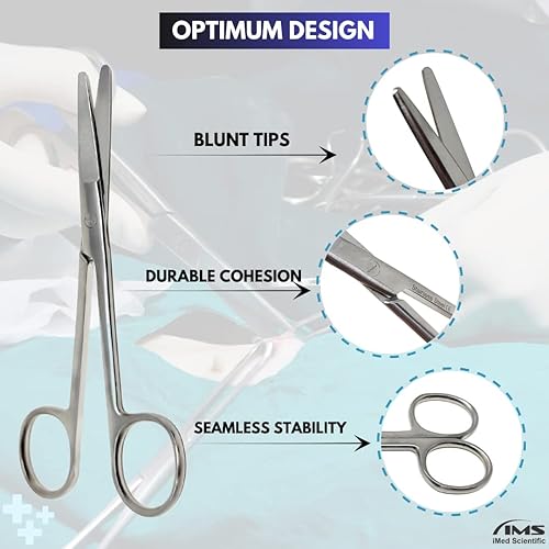 Miniatura 4 de Stt stt-mdstr7calidad Premium mayonesa tijeras de disección recto BLUNT acero inoxidable 675 de largo 188yard