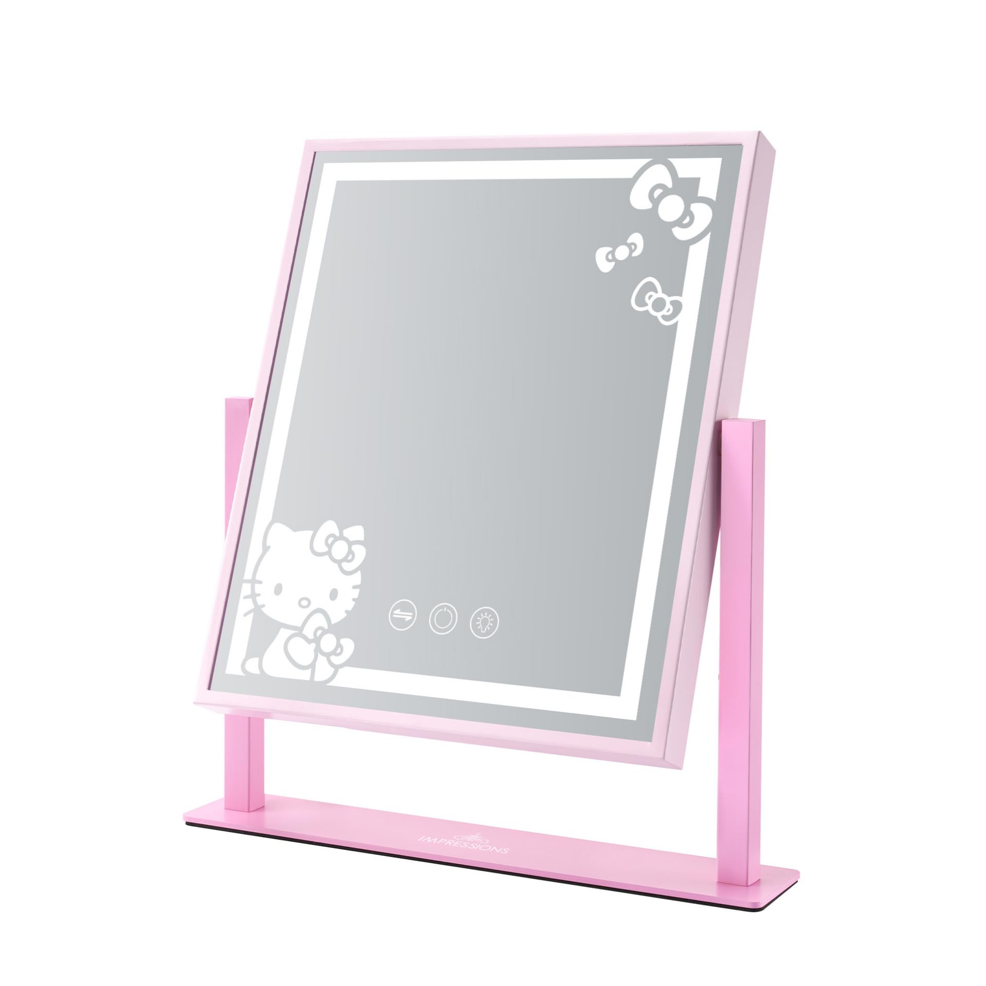 Espejo de maquillaje Hello Kitty con luces LED portátil para escritorio de tocador