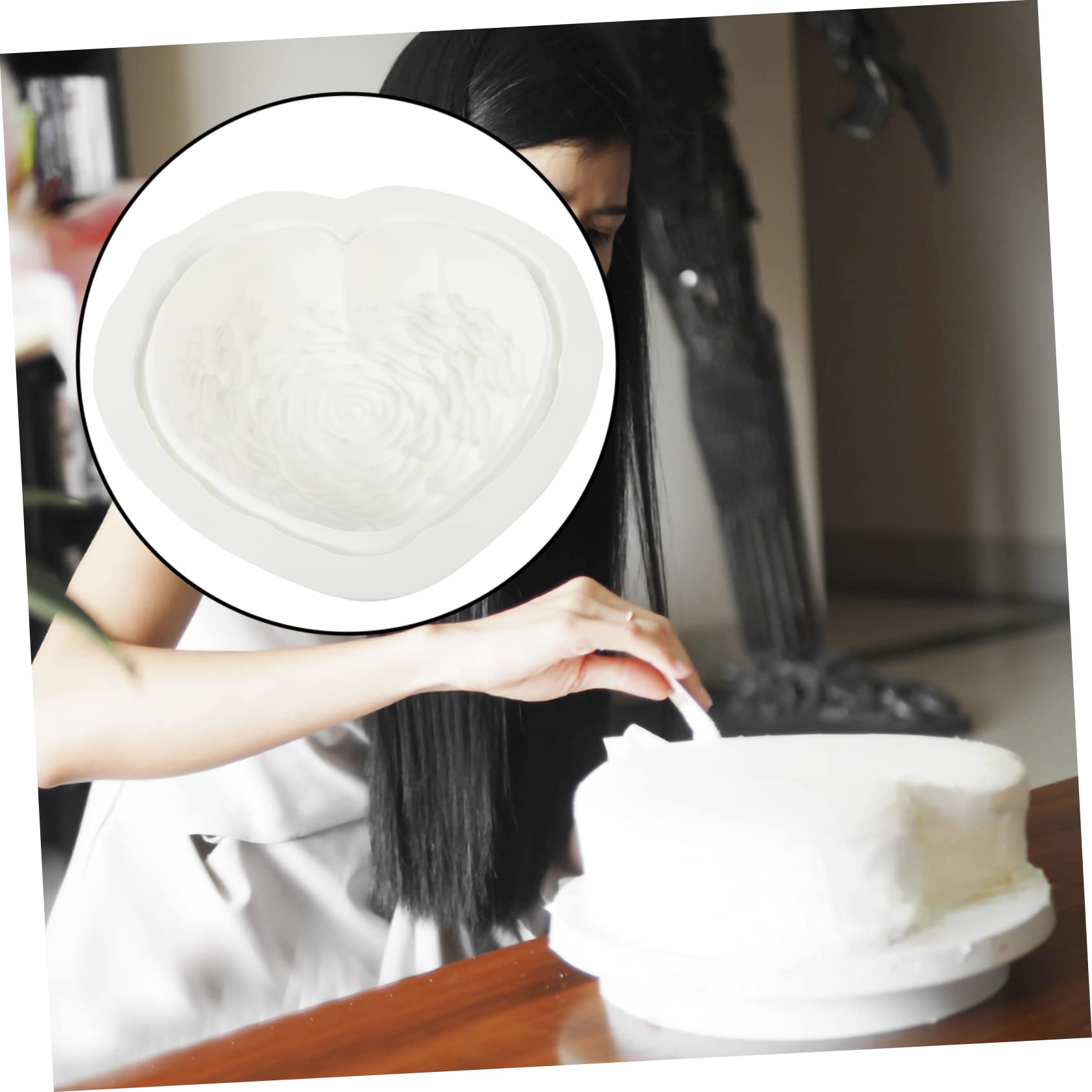 3 Pièces Moule à Gâteau Silicone Forme de Cœur Accessoire pour Gâteaux Biscuits pour Célébrations Diy Famille