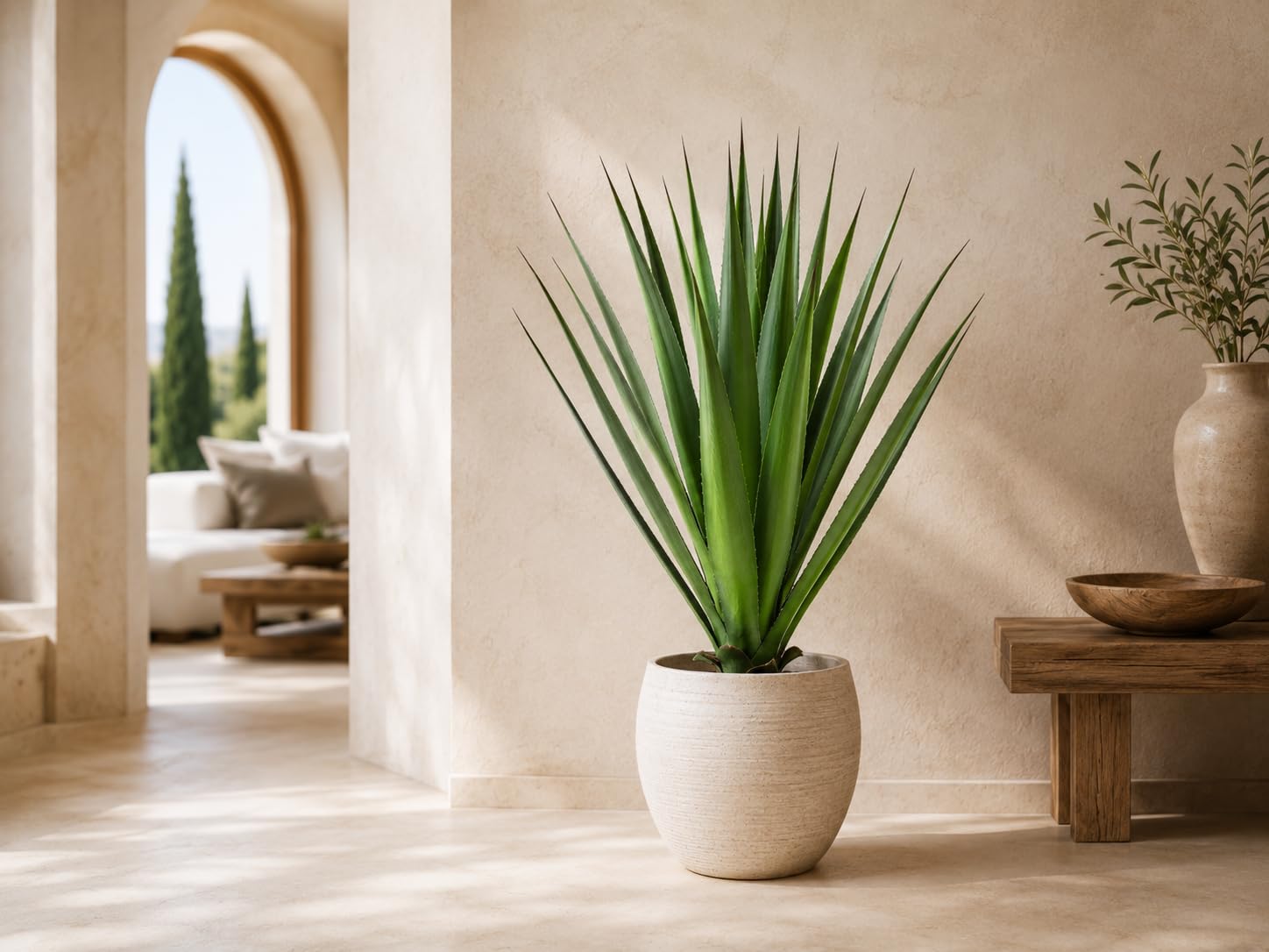 PASCH® Agave (75cm) - Kunstpflanzen groß | Künstliche Pflanzen wie echt | Kunstpalme | Künstliche Pflanzen groß | Künstliche Palmen | Artificial Plants | Große Kunstpflanzen im Topf | Fake Plant