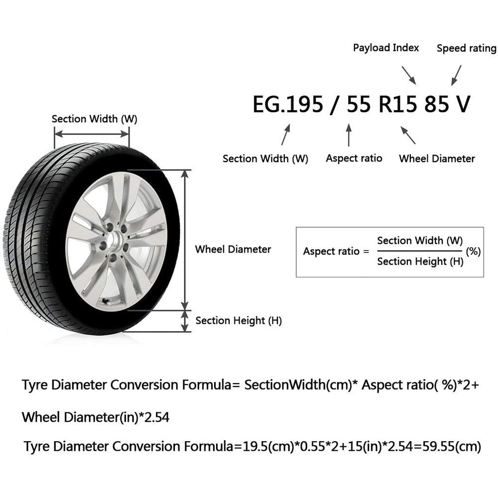 UCARE 4pcs Spare Tire Cover 31in Waterproof Adjustable Seasonal Tire Storage Bag Dustproof Tire Cover Tote Wheel Protection Covers with 4pcs Wheel Felts (L: 31in/ 80cm, Black 1)