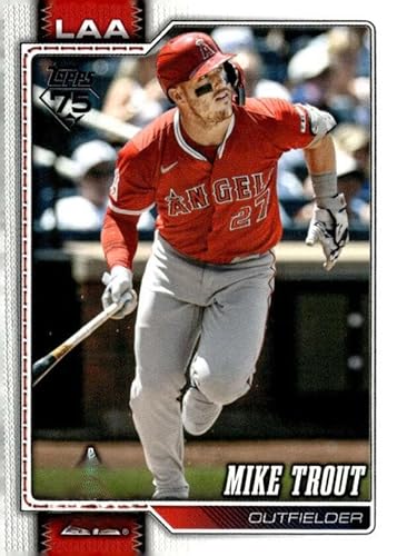2026 TOPPS #350 MIKE TROUT LOS ANGELES ANGELS BASEBALL OFFICIAL TRADING CARD OF MLB