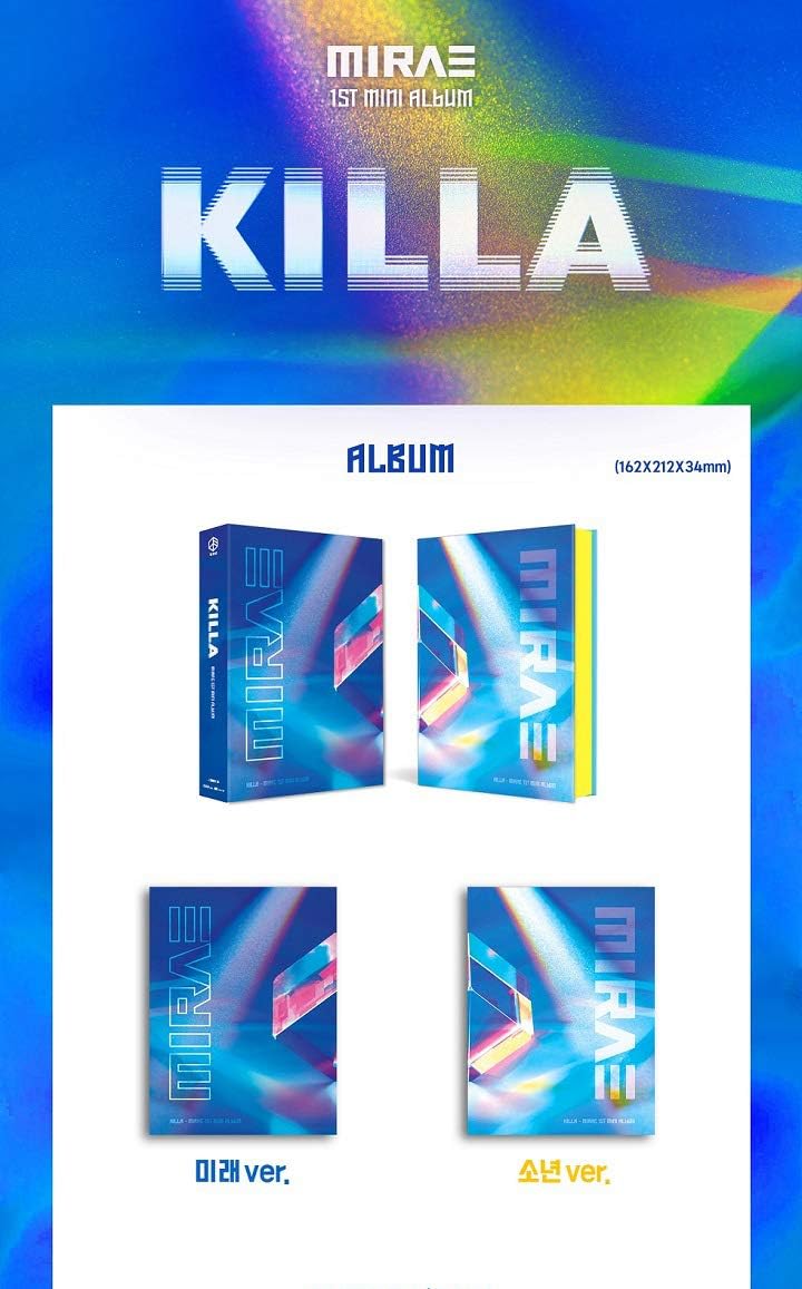 Mirae Killa 1st Mini Album 2 Version SET CD+1p Poster+PhotoBook+1p PhotoCard+1p Standing Card+1p Post+1p Mirae Card+1p Photo Frame+Message PhotoCard SET+Tracking Kpop Sealed