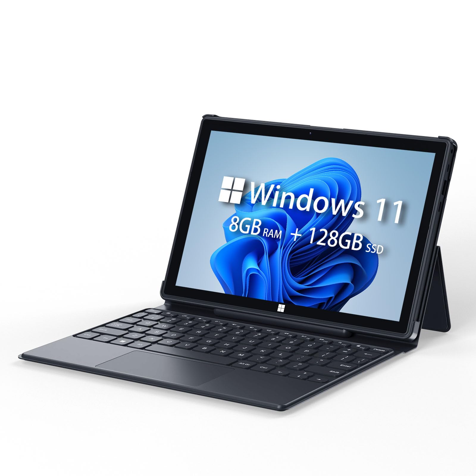 ADREAMER 10.1" Windows 11 Tablet 8GB RAM Quad-Core CPU Windows Tablet with Keyboard 5G WiFi FHD Display USB 3.0 Micro HDMI Dual Cameras.