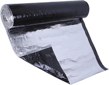 Self-Adhesive Bitumen Tape, Waterproof Roofing Felt Repair Tape, Aluminum Foil Underlayment Roll, Roof Leak Sealan, Gutter & Surface Crack Protector 100x100cm
