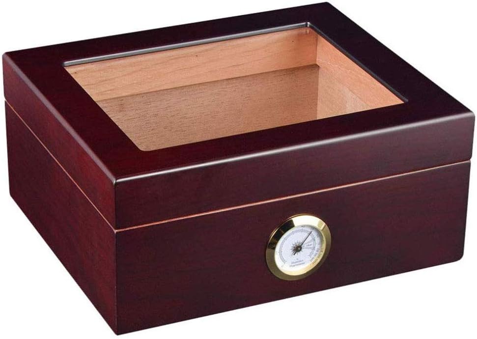 葉巻ヒュミドールを持ち運ぶ - フロントパネルデジタル湿度計で密封された優れたポータブルで取り外し可能なシガーボックス付き