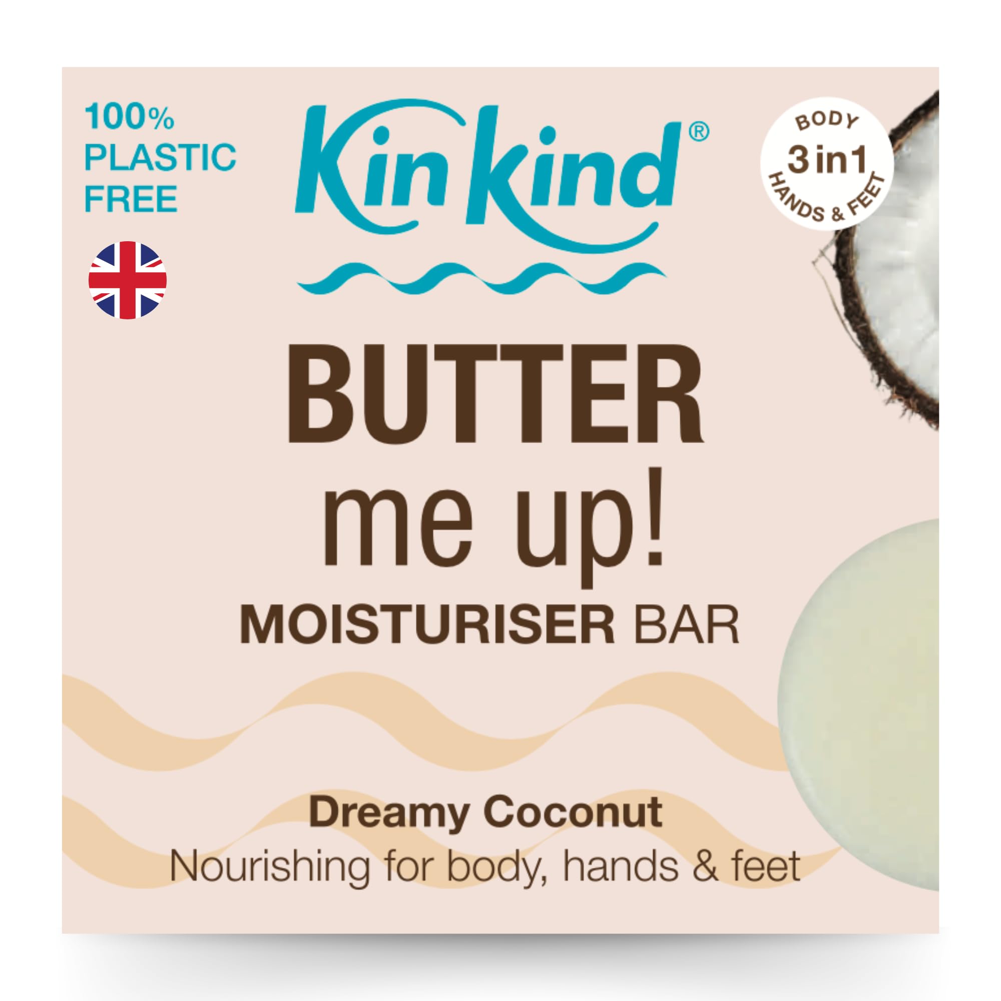 BUTTER Me Up Body Lotion Moisturiser Bar with nourishing cocoa seed butter. Plastic free & Vegan. The ultimate all-in-one moisturiser bar for body, hands and feet.