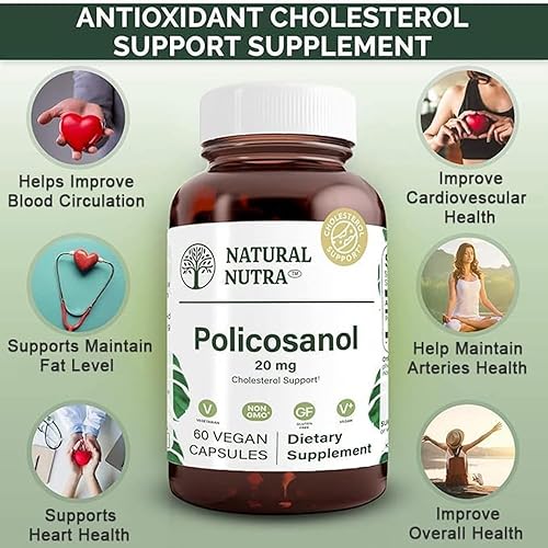 Miniatura 3 de Natural Nutra Policosanol 20mg con octacosanol, suplemento para promover la circulación de líquidos, mejorar la circulación sanguínea, apoya