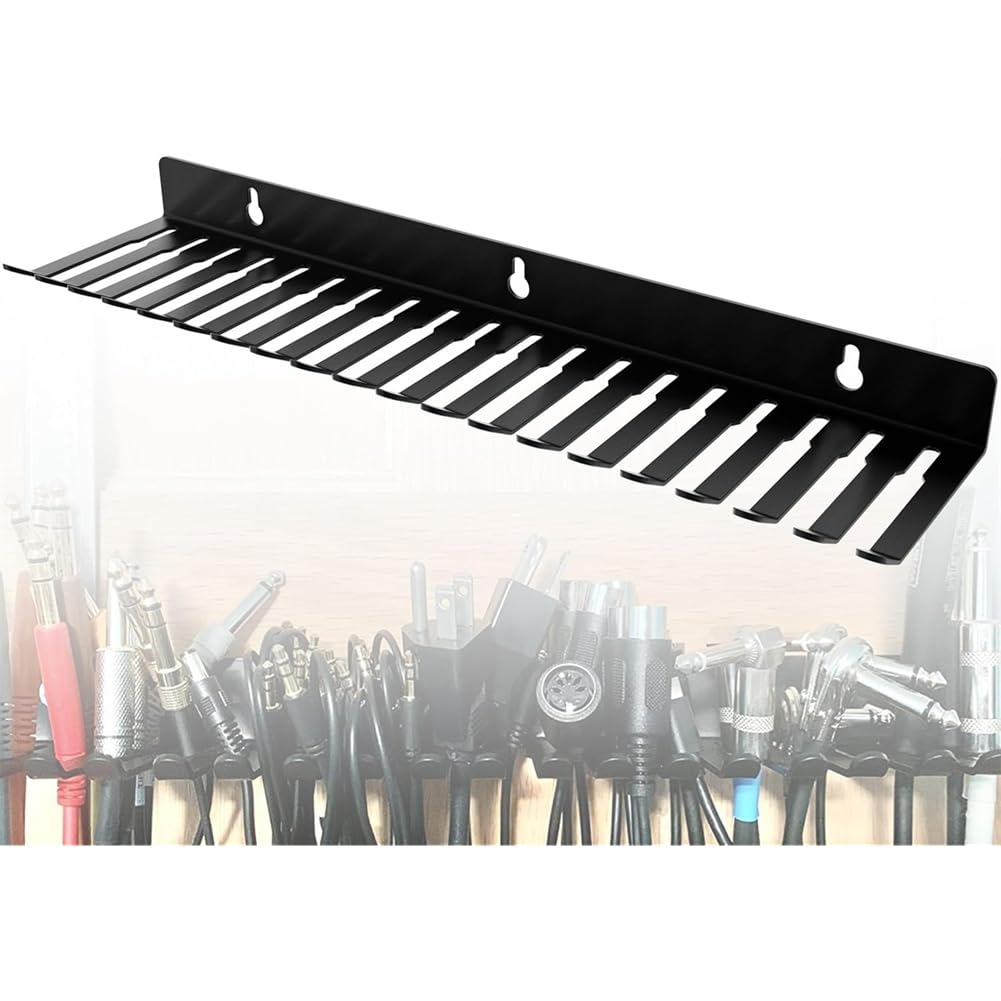 UDSKNV[KSL Cable Organizer 19 Slots Wall Mount Cable Hanger for Cord Management Rack, Studio Storage Cables Holder