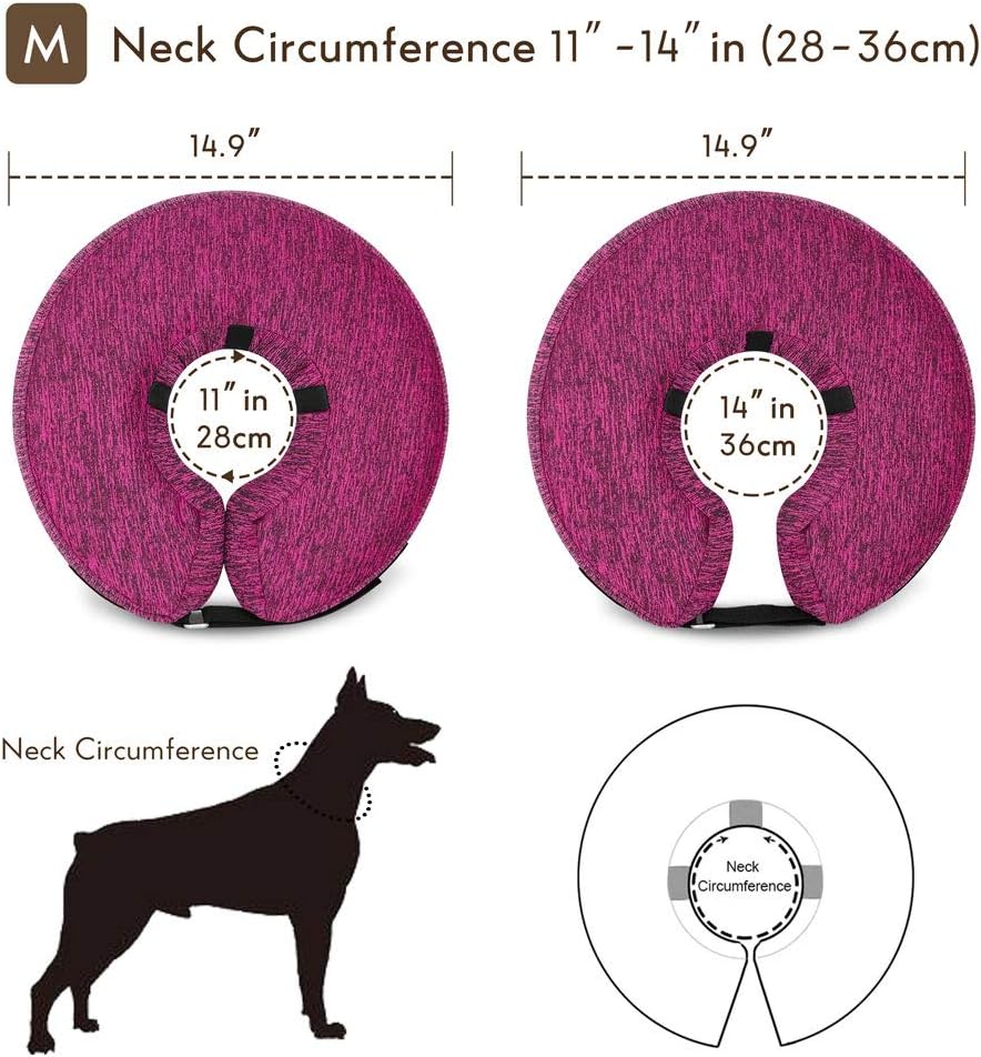 MIDOG Dog Cone Collar for After Surgery, Pet Inflatable Collar Soft Protective Recovery Cone for Dogs and Cats to Prevent Pets from Touching Stitches, Wounds and Rashes