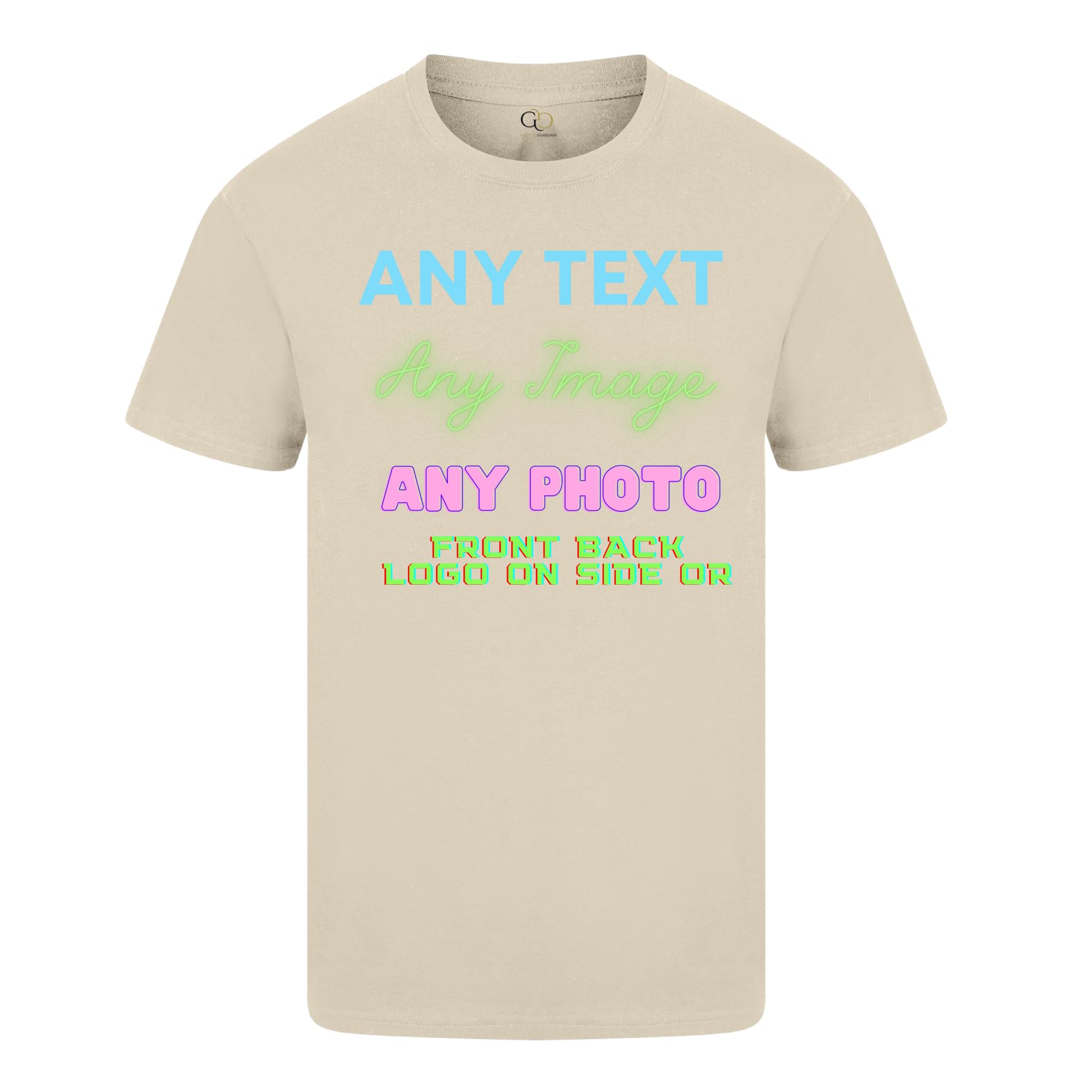 Garment Guardians Unisex Sand Personalised T-Shirts Uk - Custom Print Tshirt With Any Text And Photo, Design Your Own Custom T Shirt (Uk, Alpha, Xxl, Regular, Regular, )