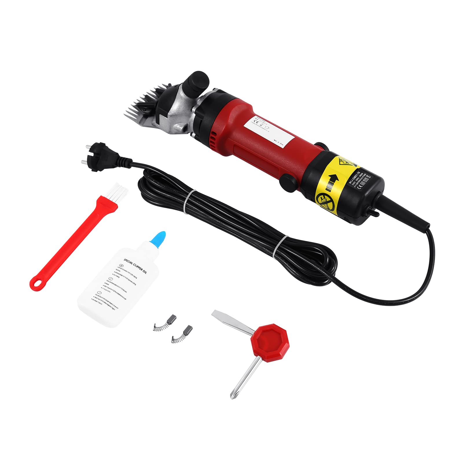Esquiladora para Oveja, 690W Máquina para Esquilar Eléctrica de Oveja con 6 Velocidades Ajustables, 2400rpm Maquina de Esquilado Profesional para Afeitar Ovejas Animales Lana Cabras (Rojo)