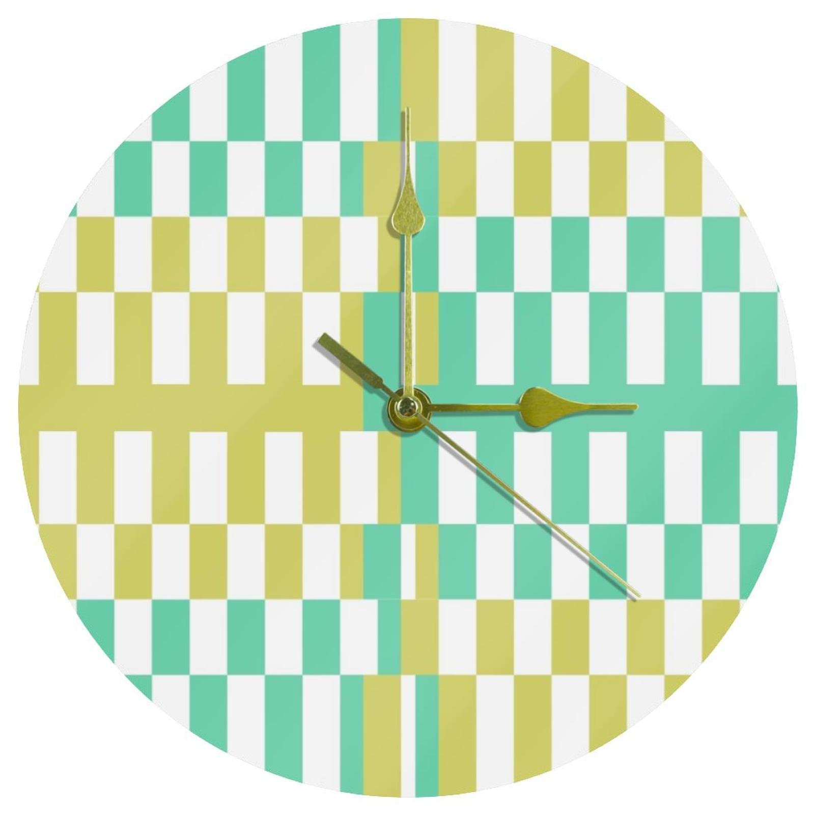 Horloge murale ronde à distorsion graphique abstraite de 24 cm fonctionnant à piles