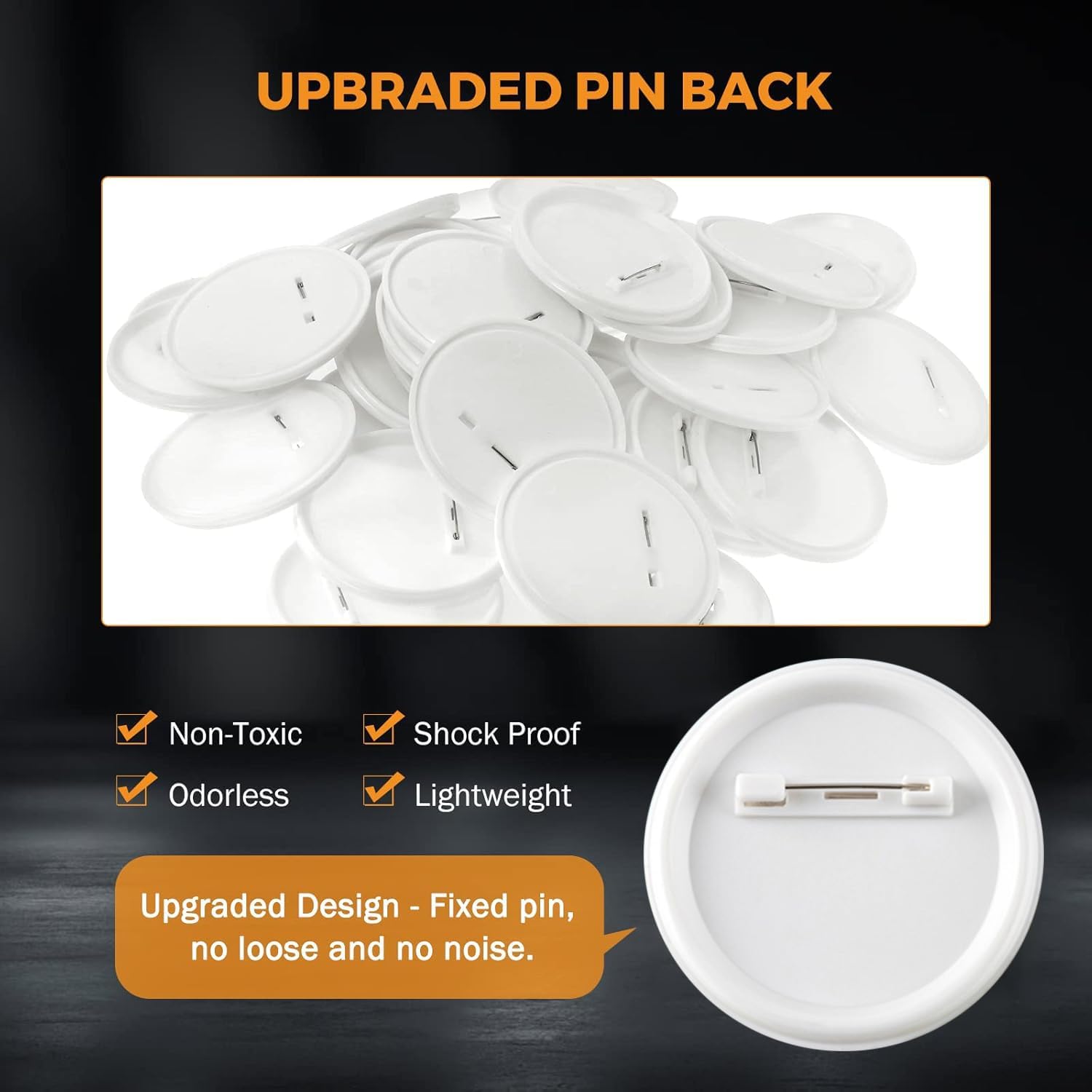200 Sets 58mm / 2.25 in (Approx. 2-1/4 inch) Button Making Supplies for Your Round Button Maker Machine, Including Metal Covers, Plastic Back Covers, Clear Plastic Film, Blank Paper & Holographic Bags