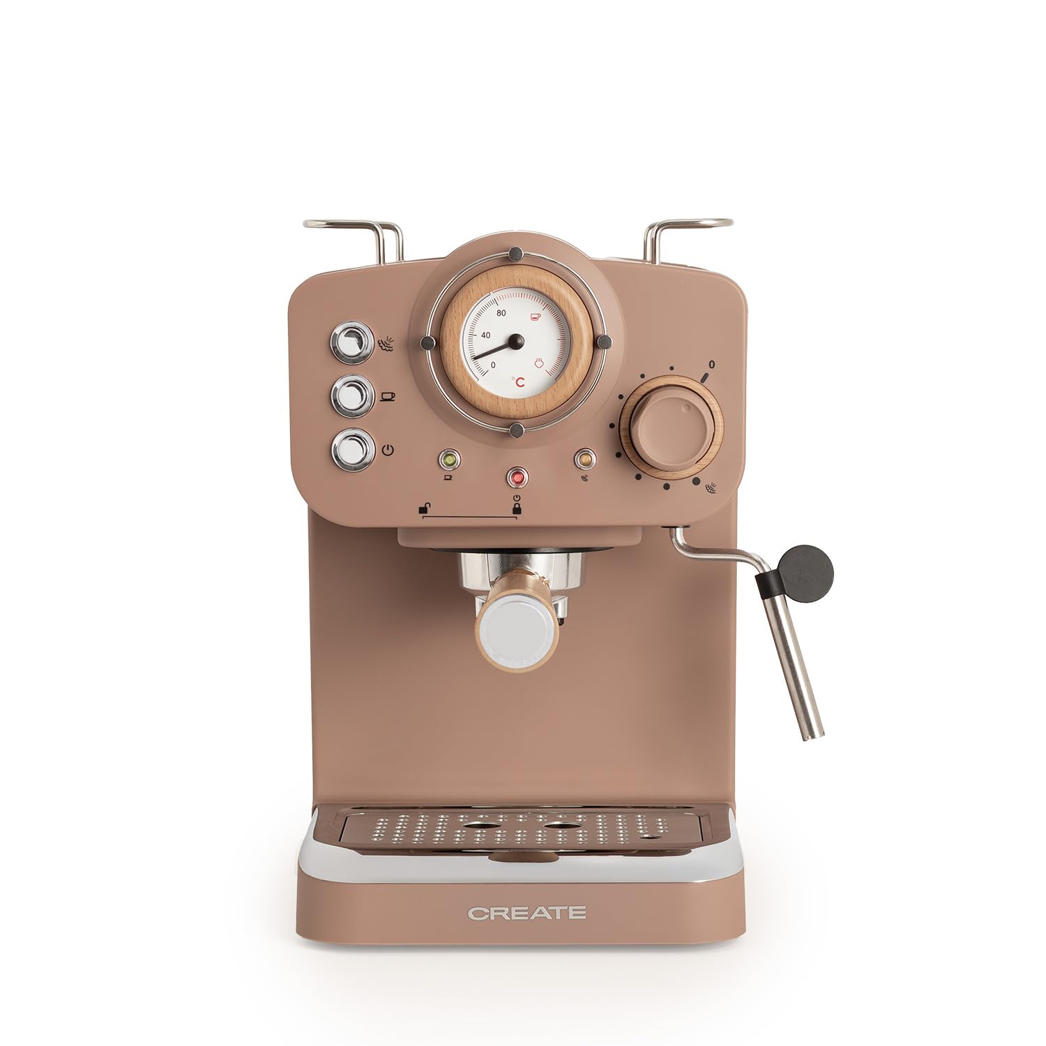 CREATE THERA RETRO, cafetière express semi-automatique, 20 bar, 1,25L, steamer